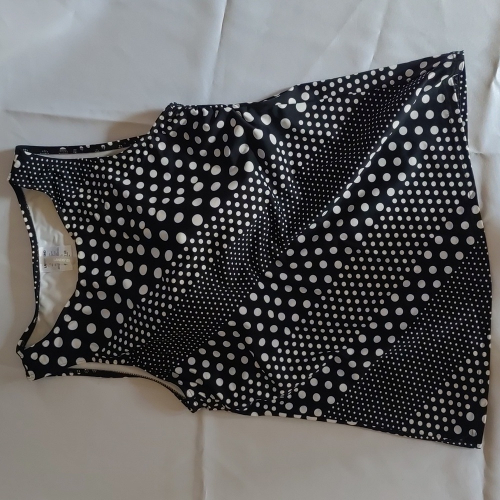 Lands' End Black & White Polka Dot Tank One-Piece